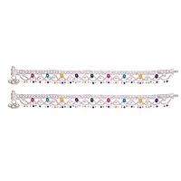 Silver Anklets for women/Enamel design