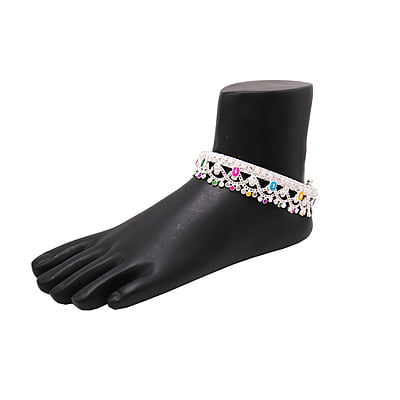 Silver Anklets for women/Enamel design
