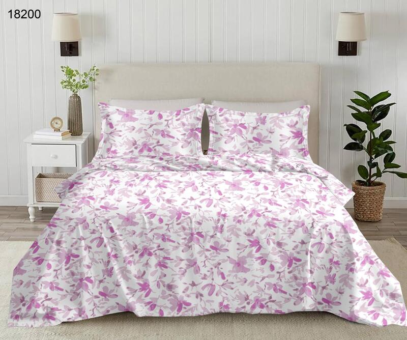 Rose Garden: The Lilac Whisper | 100% Premium Cotton King Size Bedsheet