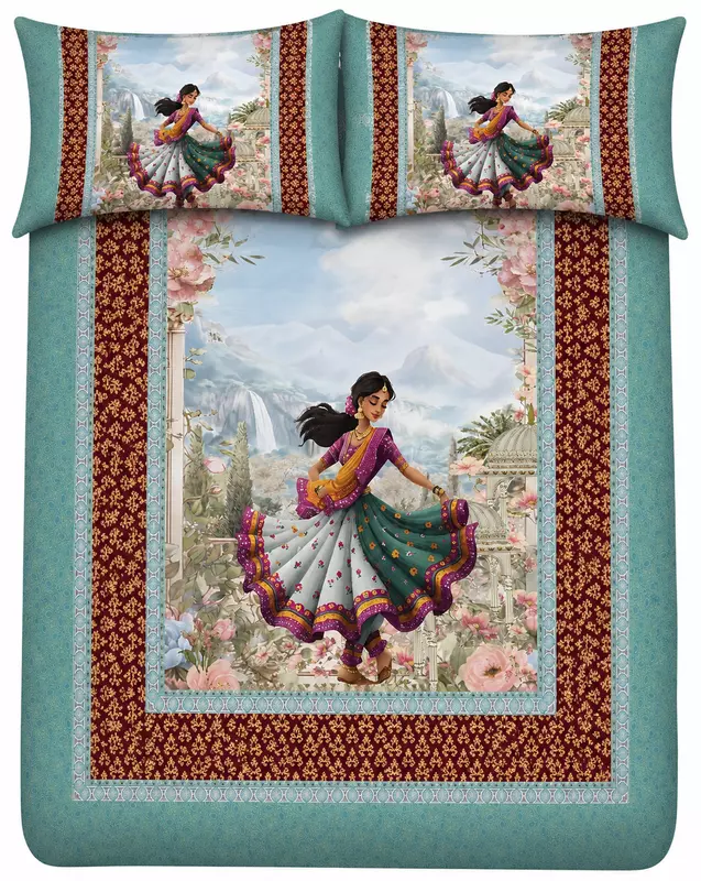 New 7D Digital Print Bedsheet Soft, Stylish & Premium Quality Bed Sheet King-225 x 250 CM)