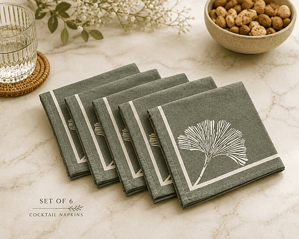 LEAF GREEN COCKTAIL NAPKINS