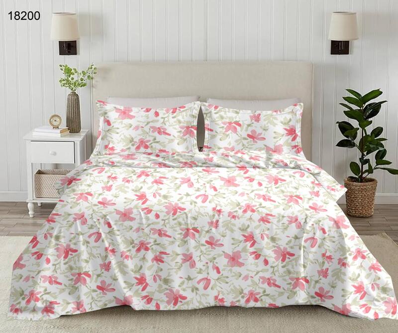 Rose Garden: The Blush Meadow | 100% Premium Cotton King Size Bedsheet