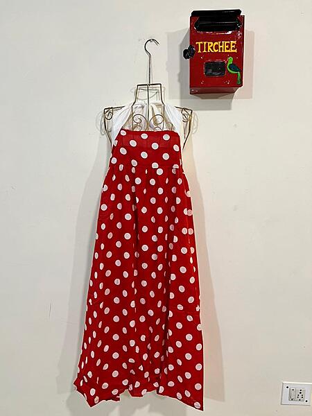 Hoor's Halter Neck Tube Dress - Red & Polka