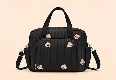 Mini Diaper and Travel Bag - Black Cuddles