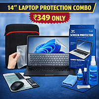 14 Inch Laptop Protection Combo ₹349 – Sleeve, Screen Guard, Keyboard Protector & Cleaning Kit