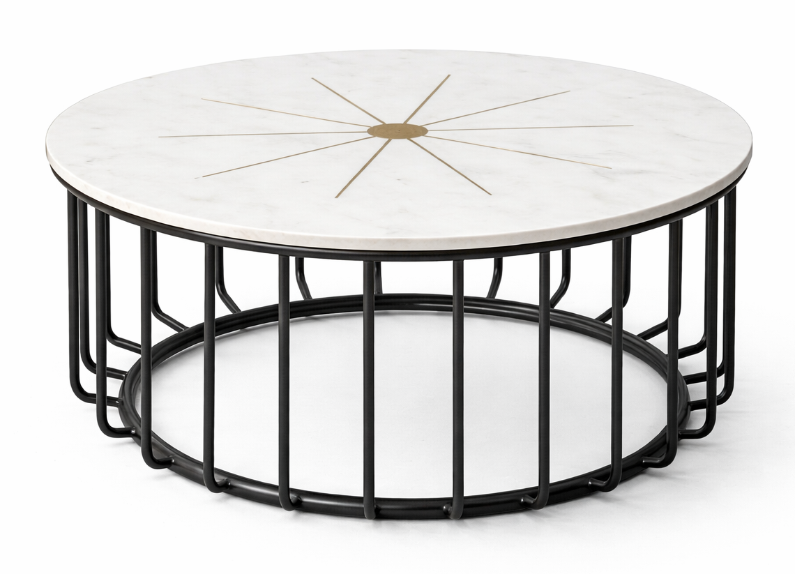 Lark Marble Top Inlay Coffee Table