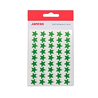 Pack of 135 Green Foil 15mm Self-Adhesive Stars