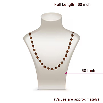 925 Silver Tied Rudraksha Mala - 8mm, 108 Beads, 60 Inches