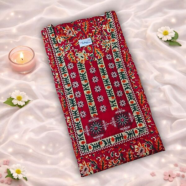 Vermilion Cotton Nighty With Geometric Print All Over From Libas Loungewear - AL1174