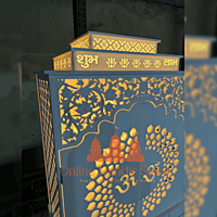 Shree Yantra Backlit Corian Mandir with Folding Doors