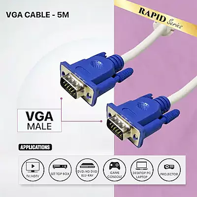 Zebion Rapid VGA Monitor Display Cable 5M