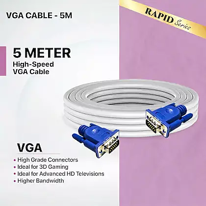 Zebion Rapid VGA Monitor Display Cable 5M