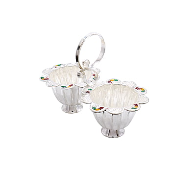 Silver Haldi Kumkum Holder