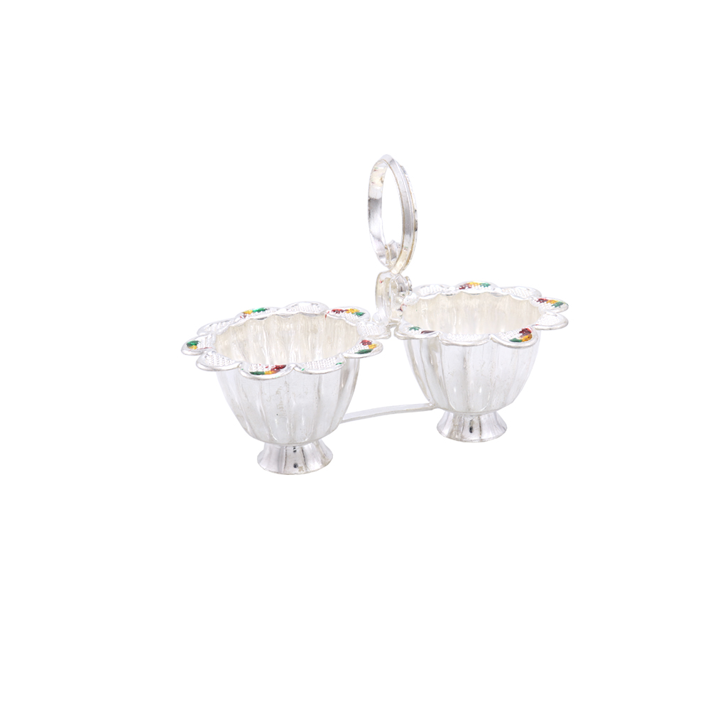 Silver Haldi Kumkum Holder