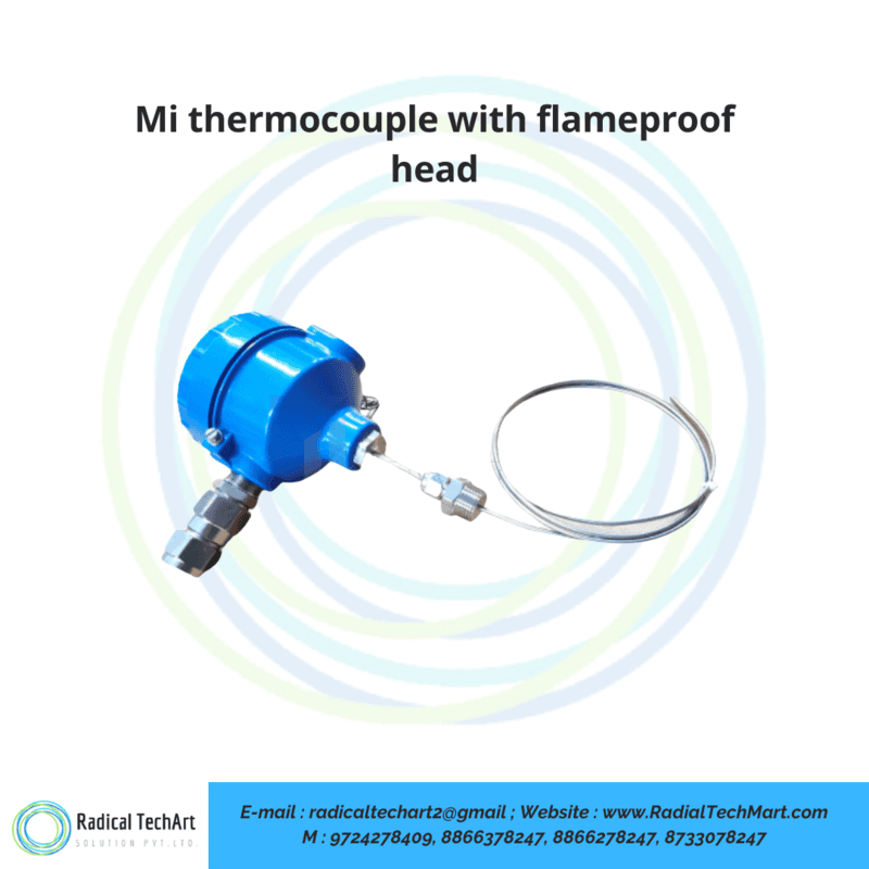 Mi thermocouple with flameproof head