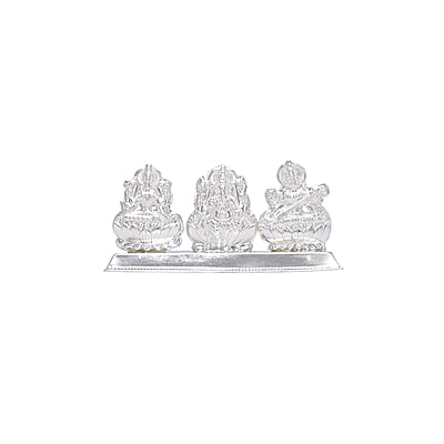 Silver Lord Saraswathi,Ganesh,Lakshmi Idol