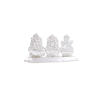 Silver Lord Saraswathi,Ganesh,Lakshmi Idol