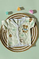 Premium Crinkled Muslin Cotton Jhabla (3-6 Months) – With Sleeves