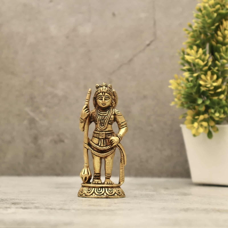 Brass Udupi Krishna - 4 inch Height | Traditional Brass Idol of Udupi Krishna for Spiritual Bliss