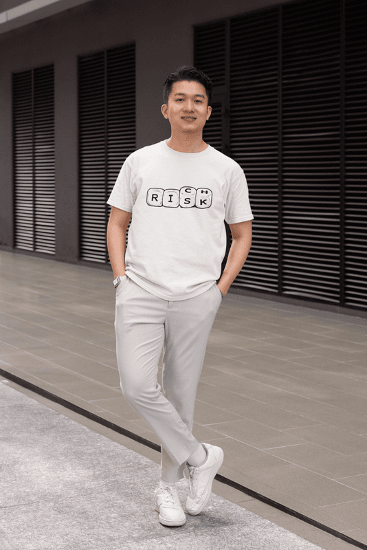 Take risk be Rich Beige Tshirt