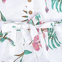 Floral Breeze White Sleeveless Cotton Frock
