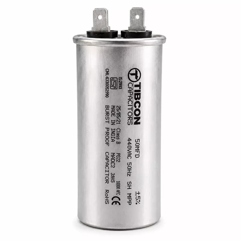 TIBCON 50 MFD (40x102) 440V AL MT AIR CONDITIONERS BURST PROOF CAPACITOR