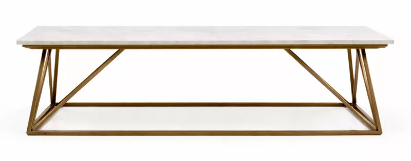 Coasters White Marble Top Coffee Table