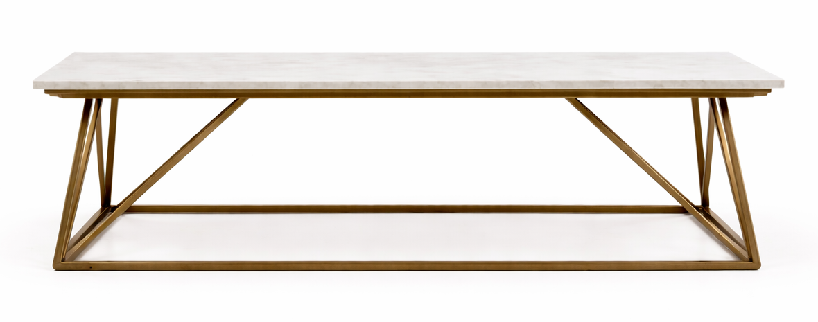 Coasters White Marble Top Coffee Table