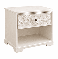 Alaya Carving Bedside Table Marble Top