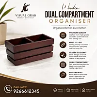Wooden Dual Compartment Organiser