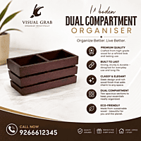 Wooden Dual Compartment Organiser