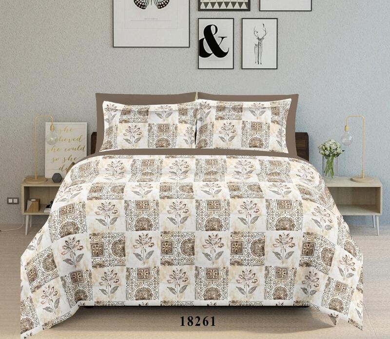 Rose Garden: The Mocha Mosaic | 100% Premium Cotton King Size Bedsheet