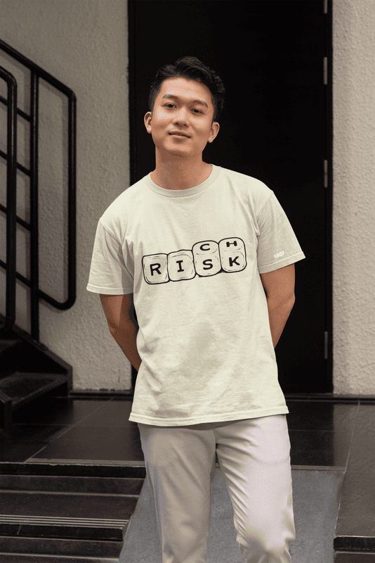 Take risk be Rich Beige Tshirt