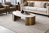 Erin Oval Marble Top Coffee Table