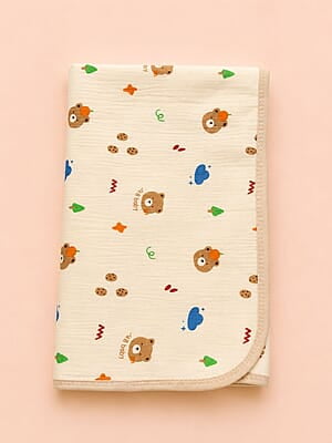 Muslin Dry Sheet Bed Protector – (70 × 90cm) - Bear & Bites