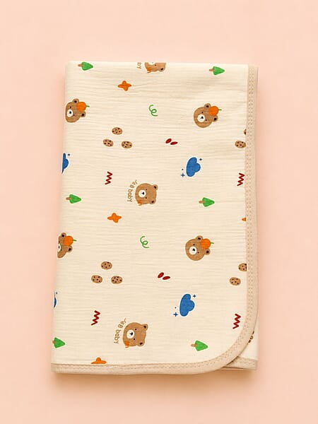 Muslin Dry Sheet Bed Protector – (70 × 90cm) - Bear & Bites Muslin Dry Sheet Bed Protector – (70 × 90cm) - Bear & Bites