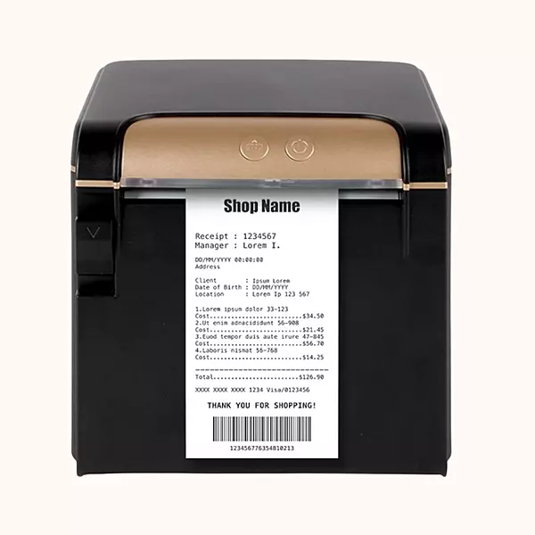 58mm/80mm Thermal Receipt Printer, Kitchen POS Printer with Auto-Cutter, Audio-Visual Alarm, Front Paper Out, Support Cash Drawer Square, USB Serial Ethernet for Windows/Linux/Mac