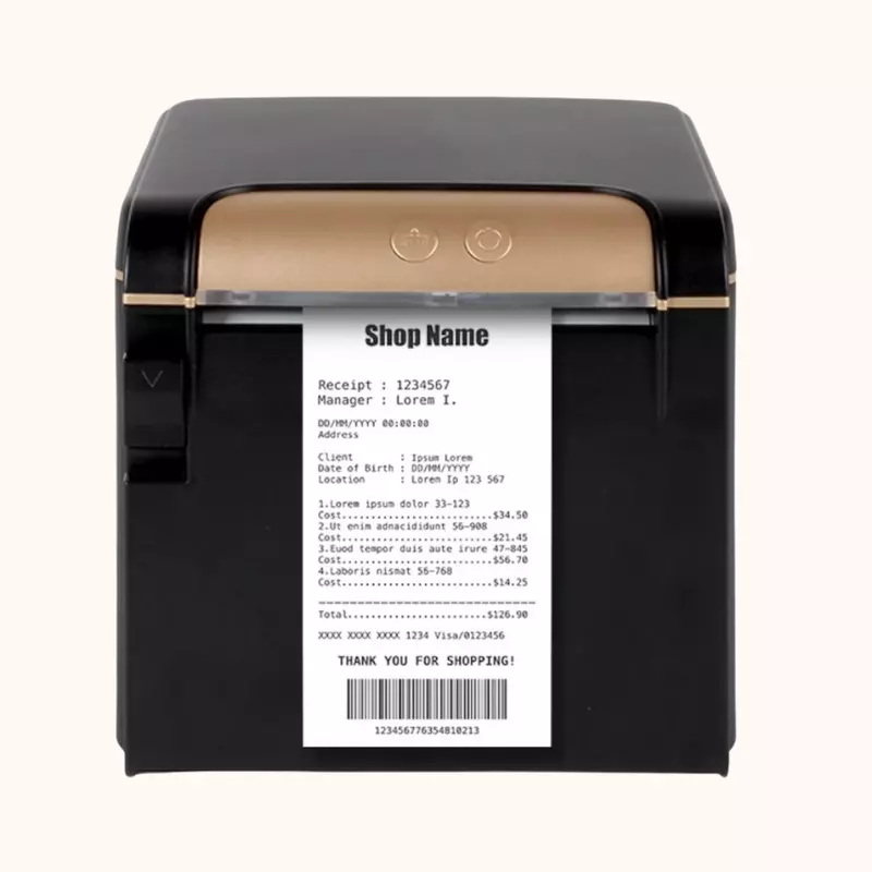 58mm/80mm Thermal Receipt Printer, Kitchen POS Printer with Auto-Cutter, Audio-Visual Alarm, Front Paper Out, Support Cash Drawer Square, USB Serial Ethernet for Windows/Linux/Mac