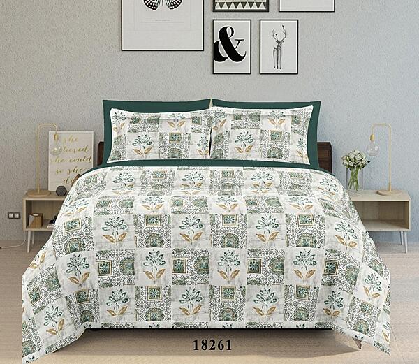 Rose Garden: The Emerald Heirloom | 100% Premium Cotton King Size Bedsheet