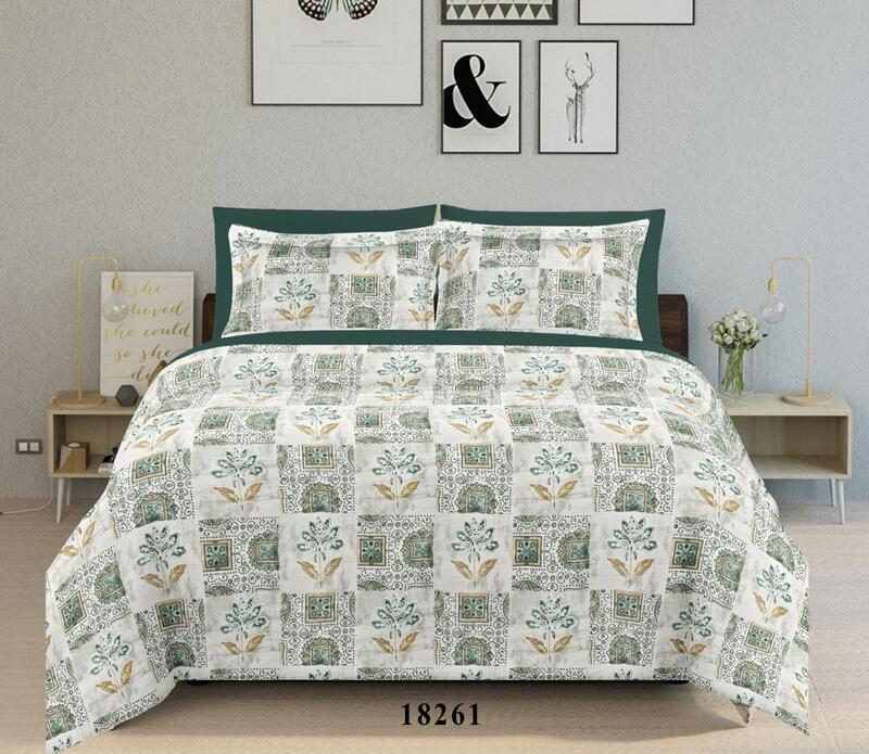 Rose Garden: The Emerald Heirloom | 100% Premium Cotton King Size Bedsheet