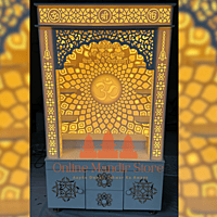 Divine Backlit Om Mandir in White Corian with Elegant Design