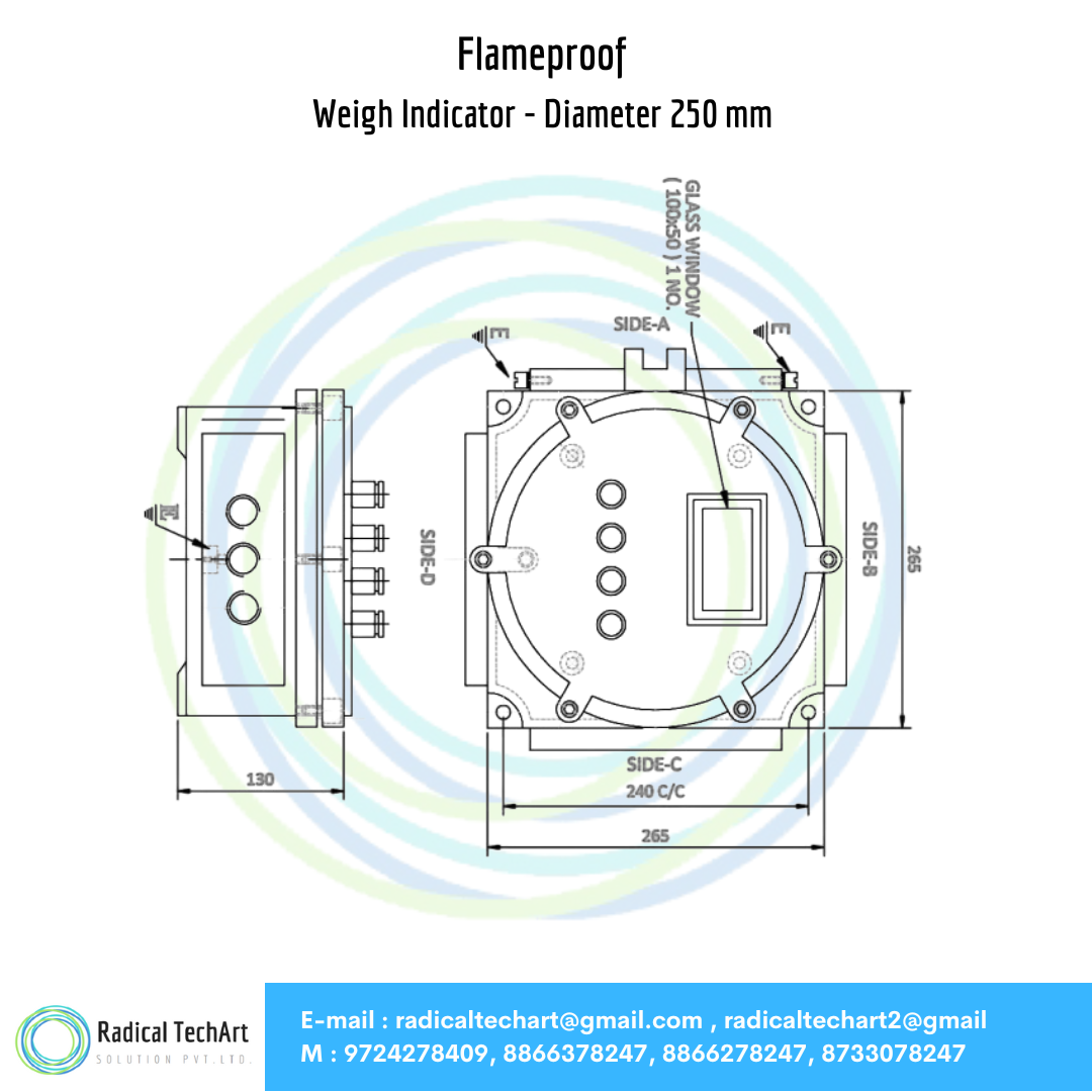 Flameproof Weigh Indicator - Diameter 250 mm
