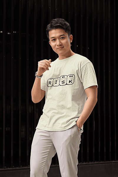 Take risk be Rich Beige Tshirt