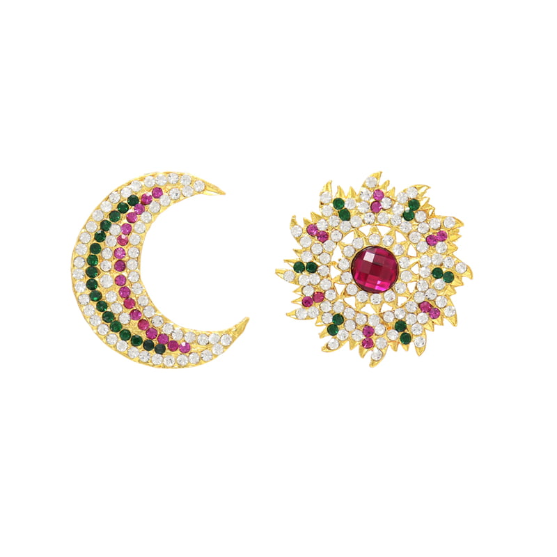 Pink with Green stone Suryapirai,Chandra pirai