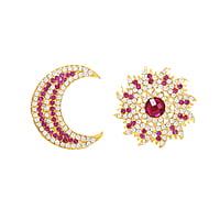 White with Pink stone Suryapirai,Chandra pirai