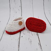 Red Baby Booties with Double-Layer Sole – Soft & Comfortable Infant Shoes