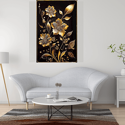 Luxury Golden Rose Floral Wall Art Frame (45 × 30 cm) – Premium Modern Home Décor Luxury Golden Rose Floral Wall Art Frame (45 × 30 cm) – Premium Modern Home Décor