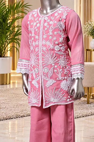 1814-kids sharara pink size-24
