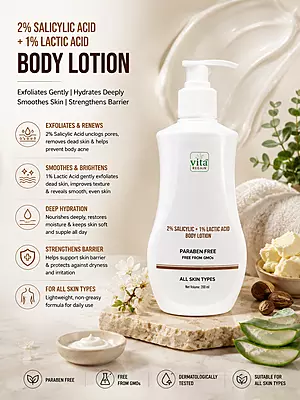Vita Regain Exfoliating Body Lotion | Smooth, Hydrate & Brighten | AHA + BHA