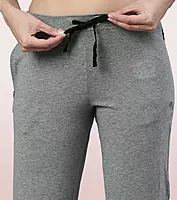 Enamor Essentials Womens E014-Mid Rise Slim Fit Basic Straight Leg Lounge Pants